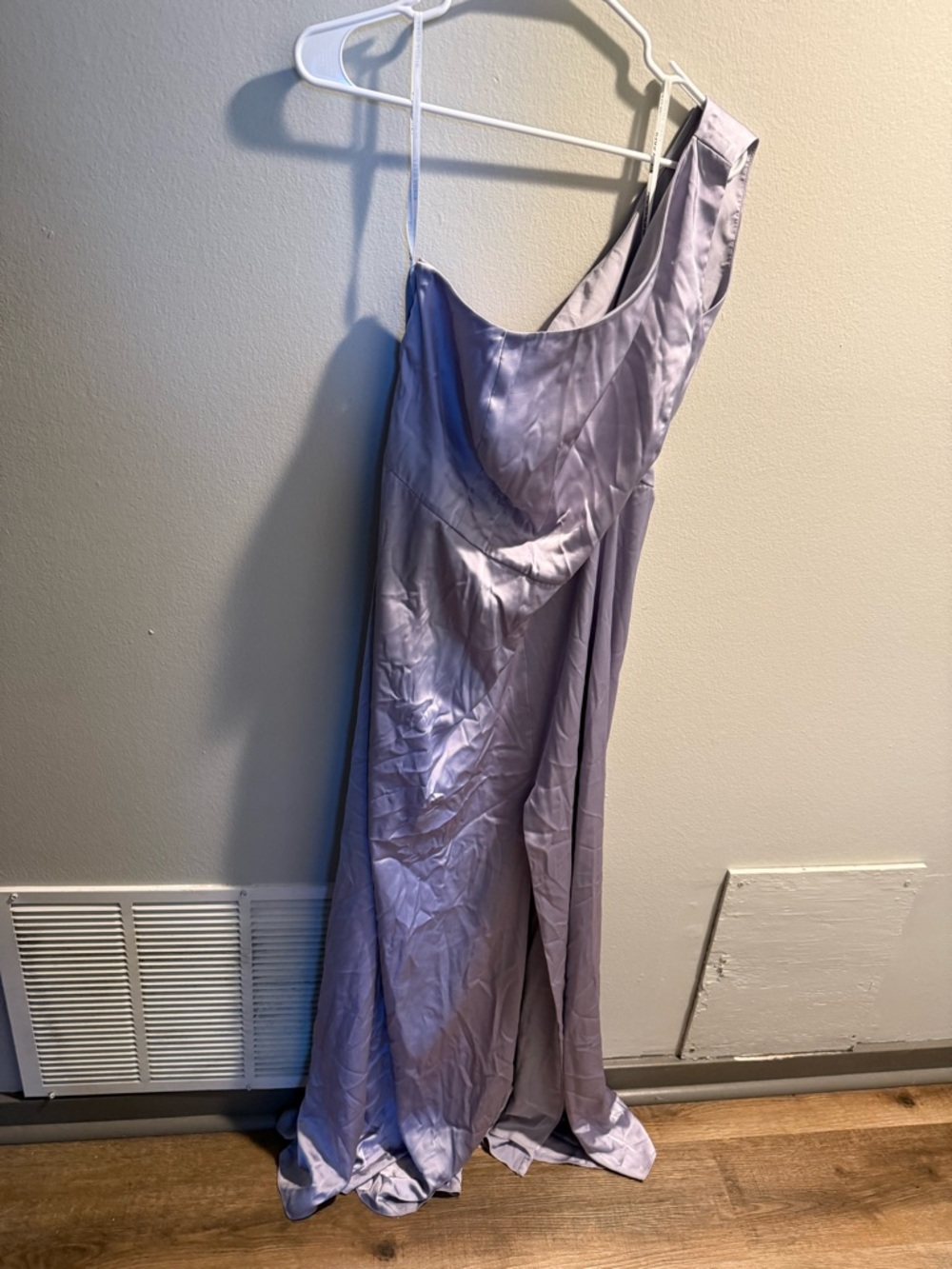 Birdy Grey Lavender One-Shoulder Satin Gown